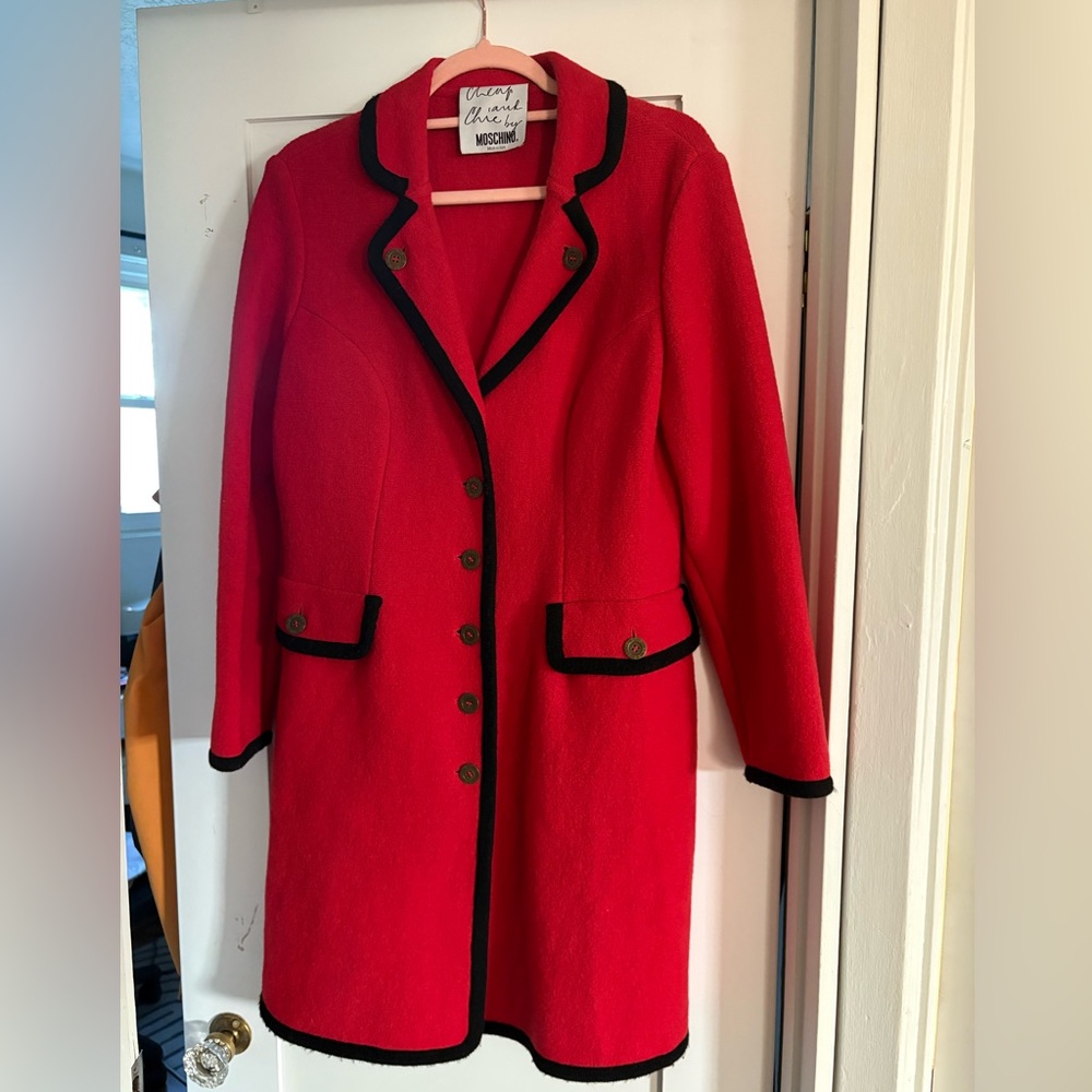 Vintage Moschino Cheap and Chic Red Wool Coat